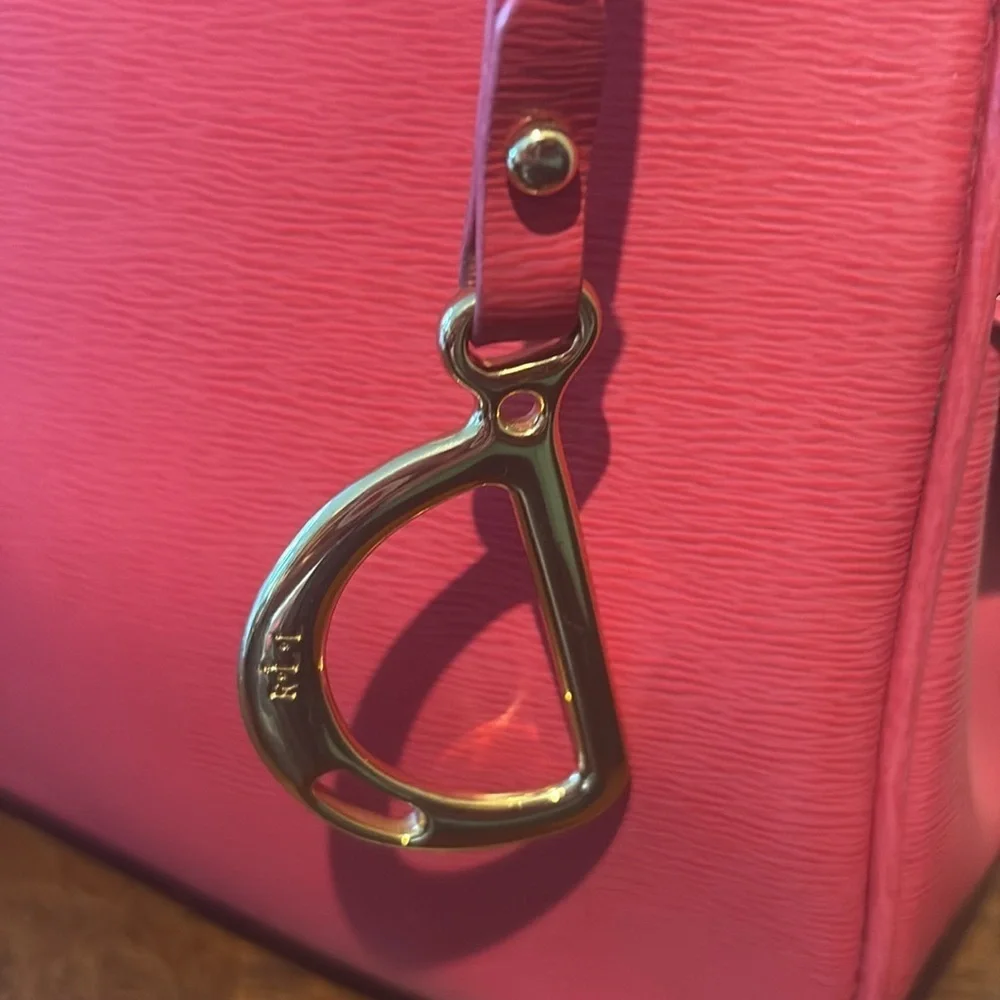 Ralph Lauren   Satchel   Beautiful Leather  Pink  Goldtone hardware